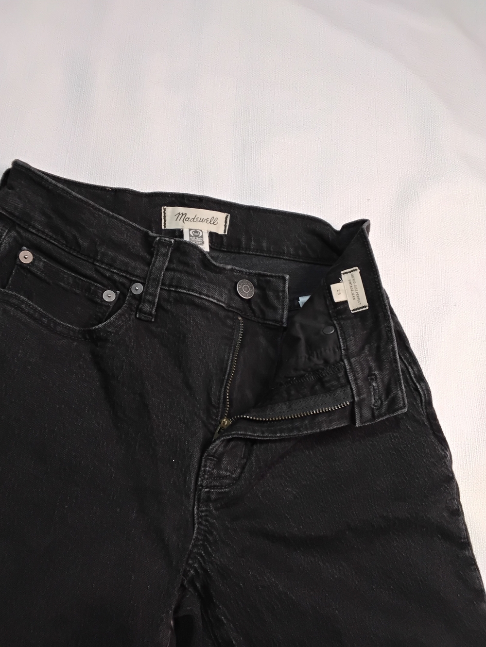 Madewell The Mid Rise Perfect Vintage Women's Black Straight-Leg Jeans Sz 25.